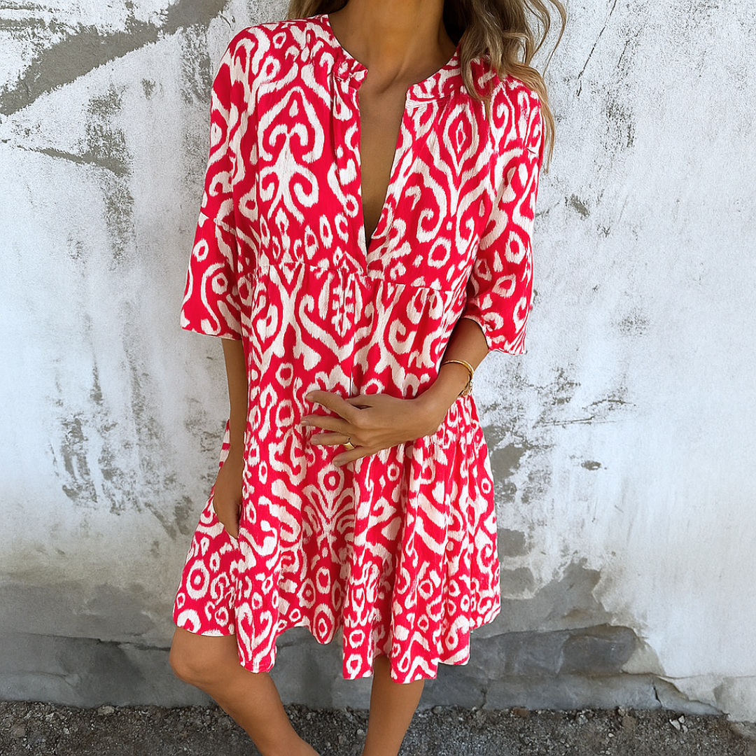 Shona - Elegant Dress With V-Neck