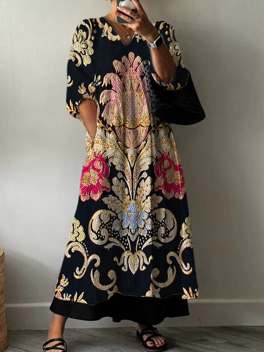 Lio-Elegant Print Dress