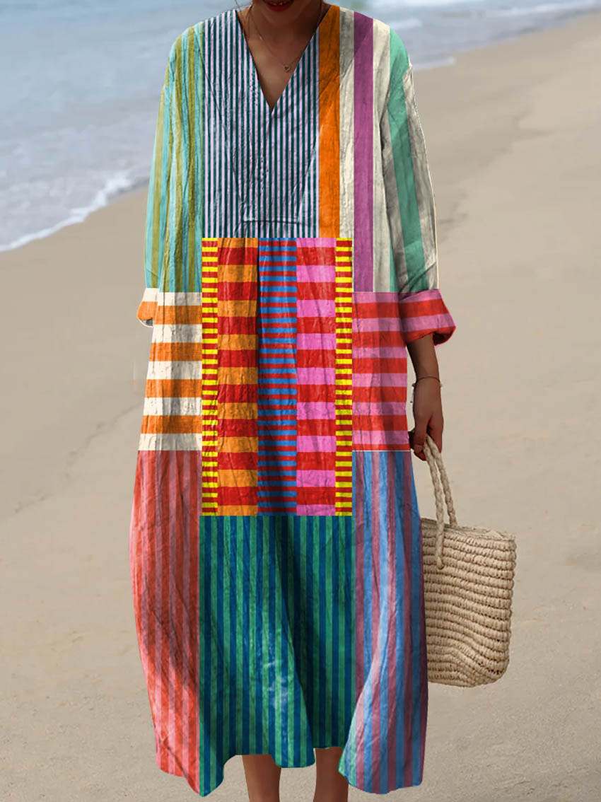 Suzie | Women's Vintage Geometric Pattern Art Print Dress
