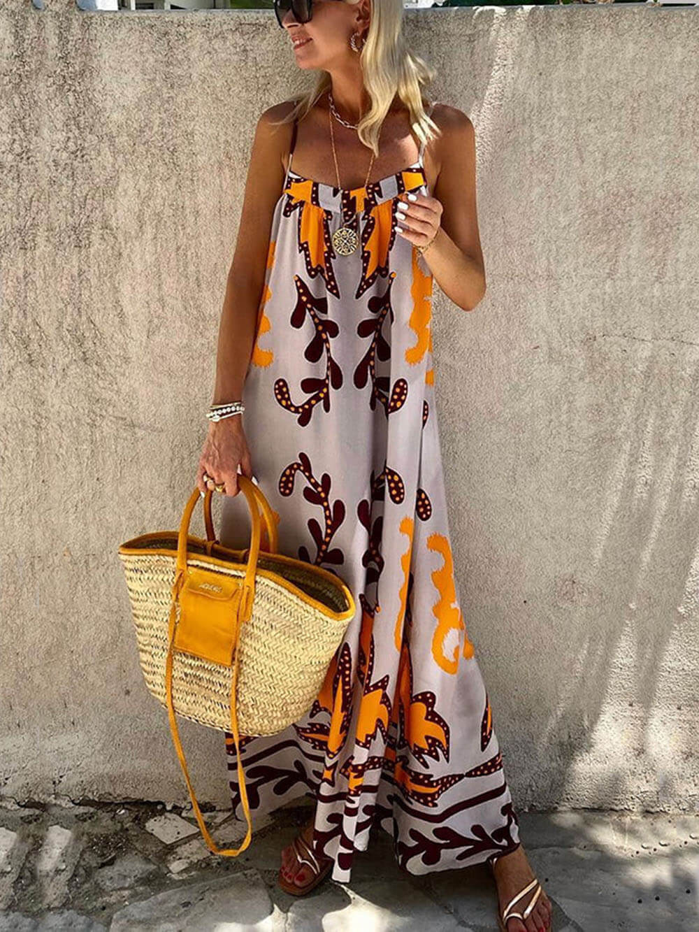 Etia- Printed Loose Cami Dress