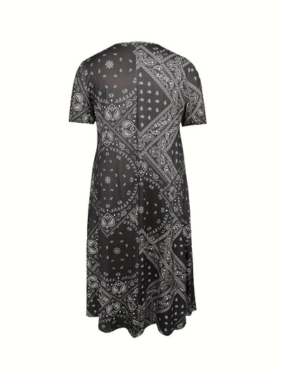 Yuki™-Casual Paisley Print Dress