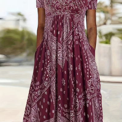 Yuki™-Casual Paisley Print Dress