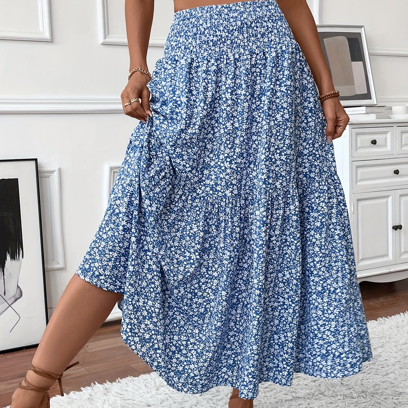 Malika – Tiered Floral Maxi Skirt
