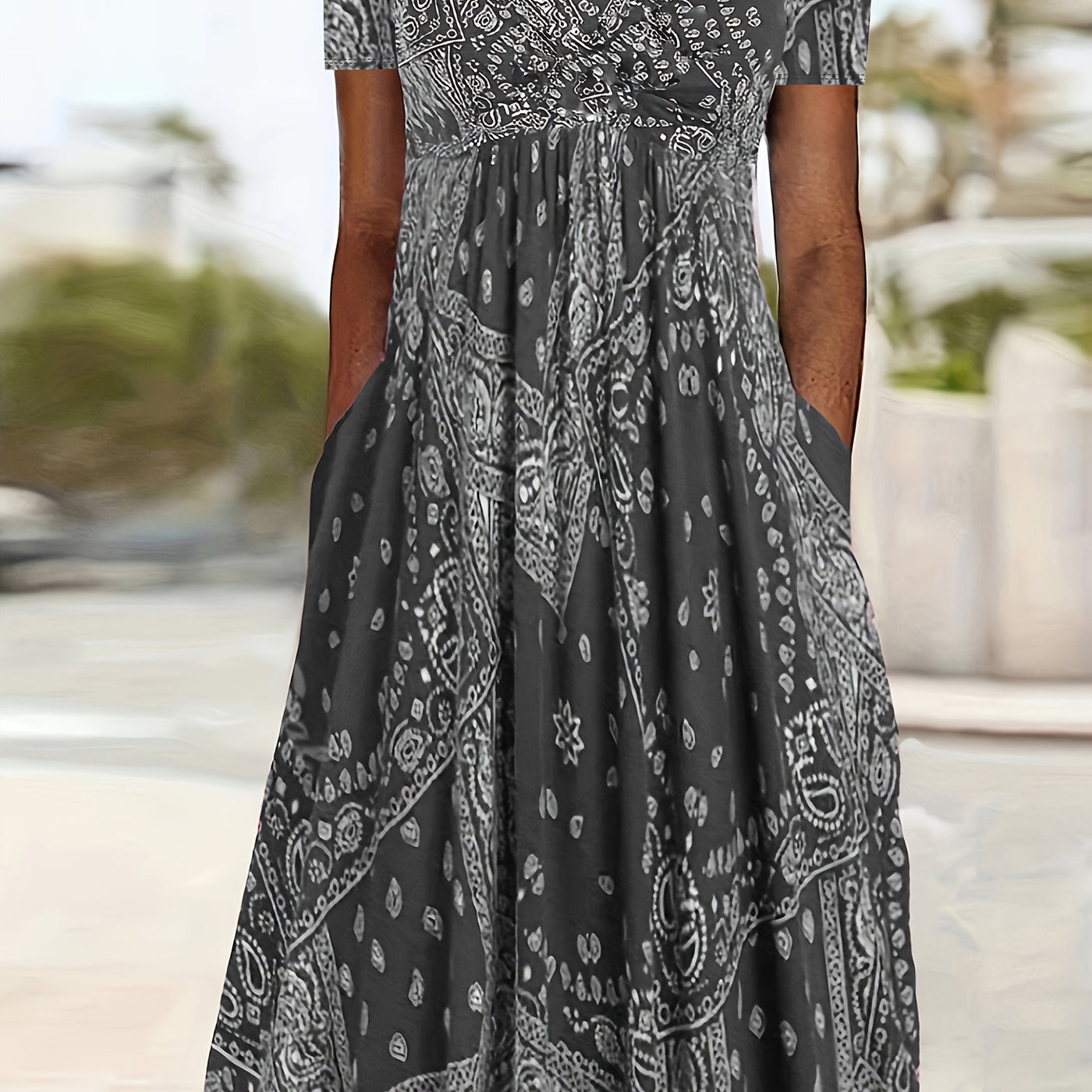 Yuki™-Casual Paisley Print Dress
