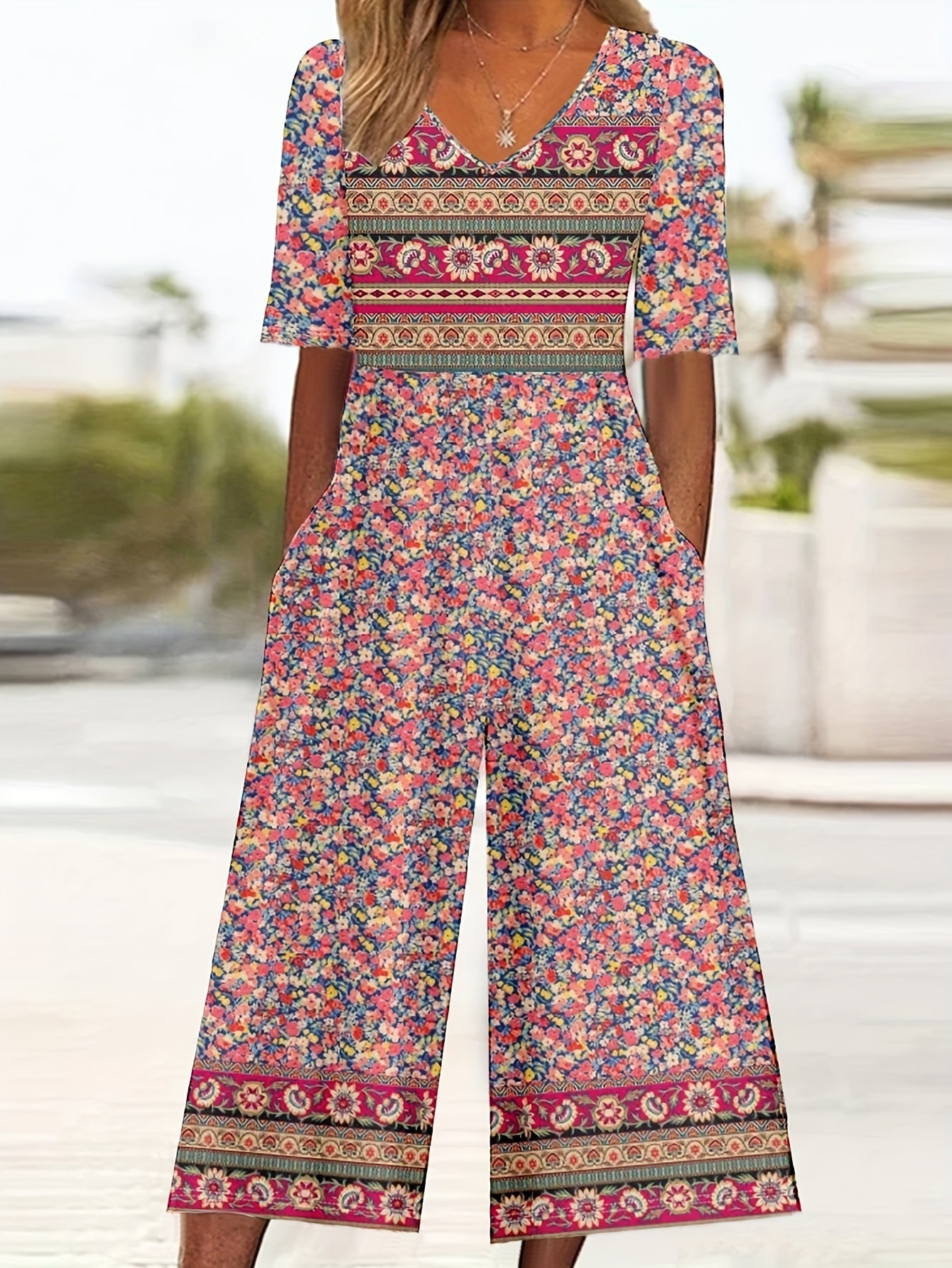 Tracy-Elegant Wide-Leg Pants Dress