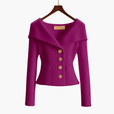 Kenny – Ribbed Button-Up Cardigan