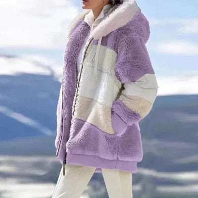 Alice – Cozy Tweed Hooded Jacket with Wool Lining