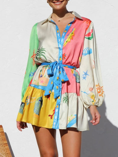 Naomi-Print Mini Dress