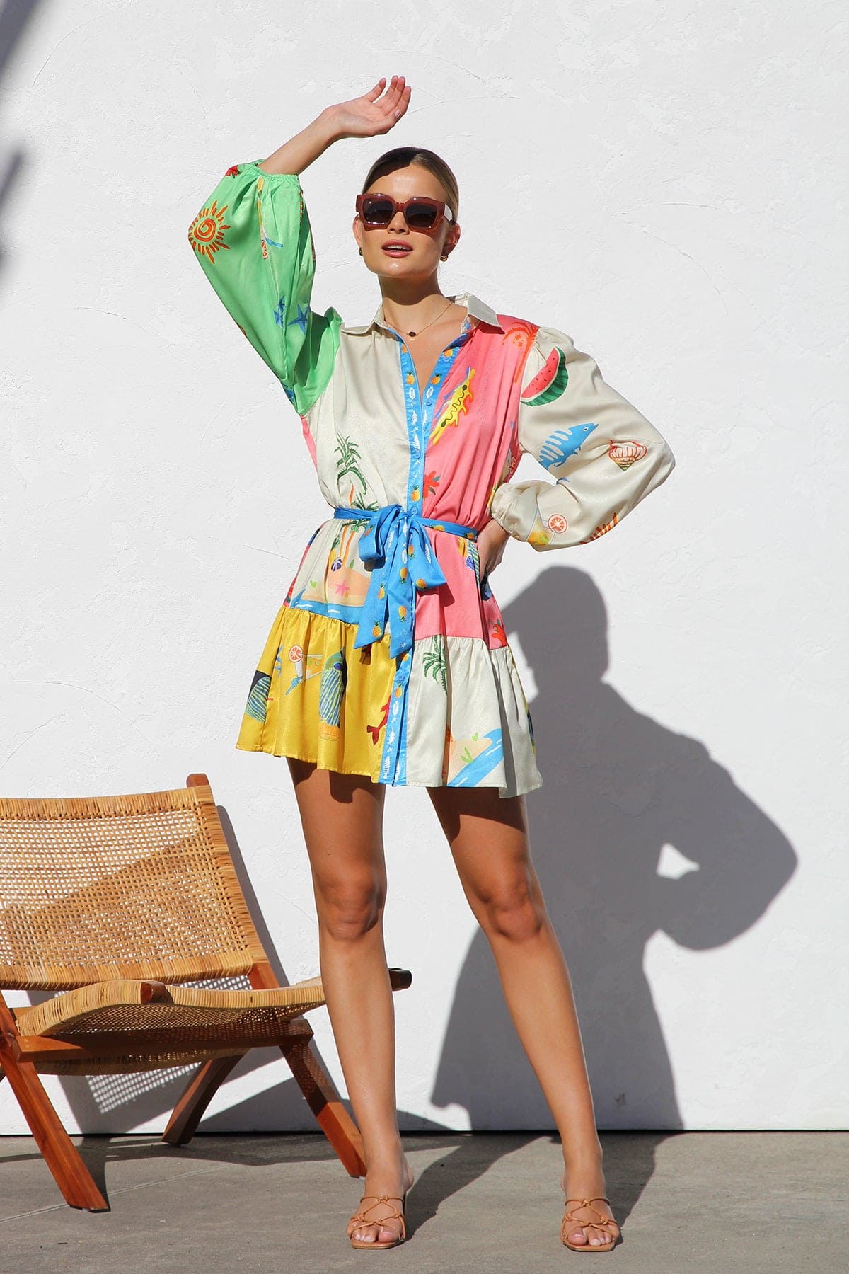 Naomi-Print Mini Dress