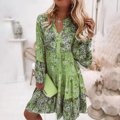SKYLA | PLEATED LONG SLEEVE CASUAL DRESSES