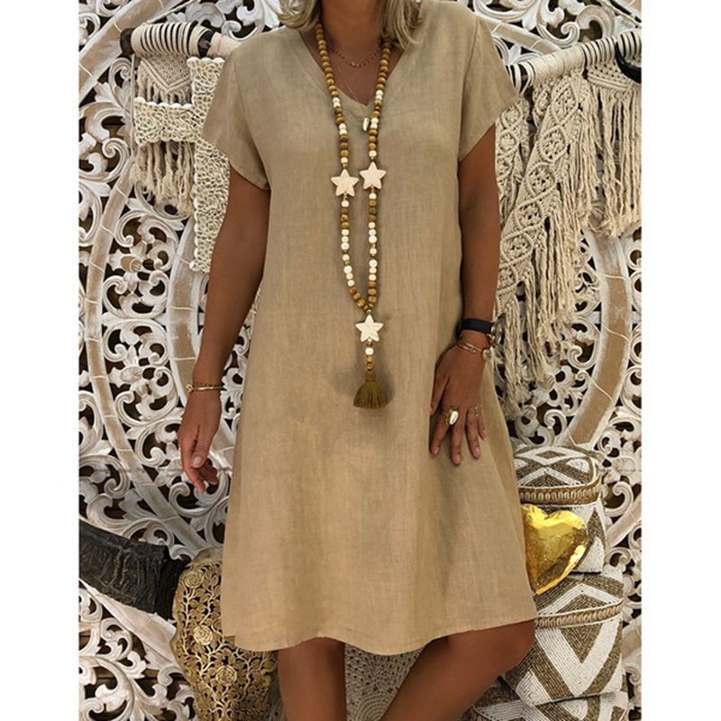 Deena – Relaxed Fit V-Neck Dress