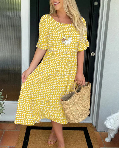 Maria™ - Ruffle Sleeve Midi Dress