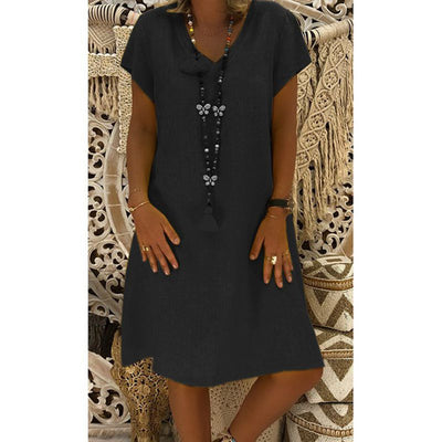 Deena – Relaxed Fit V-Neck Dress