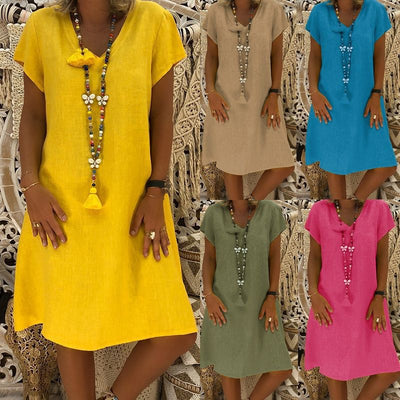 Deena – Relaxed Fit V-Neck Dress