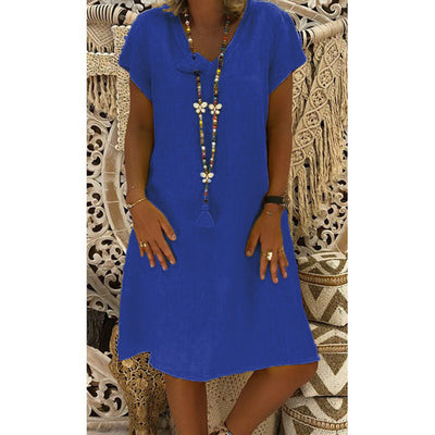 Deena – Relaxed Fit V-Neck Dress