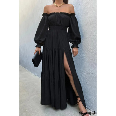 Marisse™ | High-Slit Lace Evening Dress