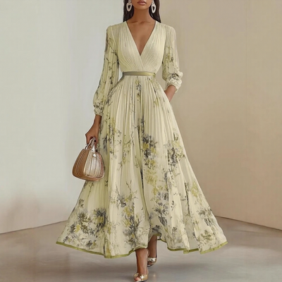 Milano-Elegant Pleated Maxi Dress