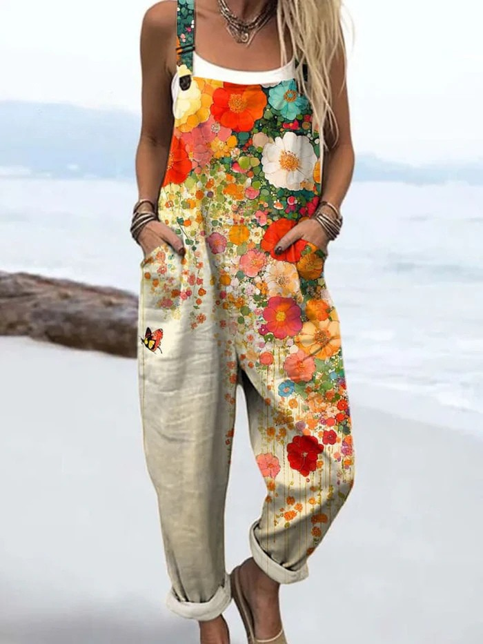 Taylor™-Vintage Floral Jumpsuit Women