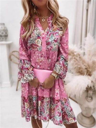 SKYLA | PLEATED LONG SLEEVE CASUAL DRESSES