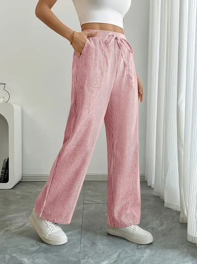 Nina™ - Elegant Striped Pant With Pockets
