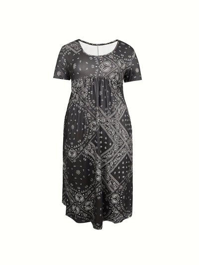 Yuki™-Casual Paisley Print Dress