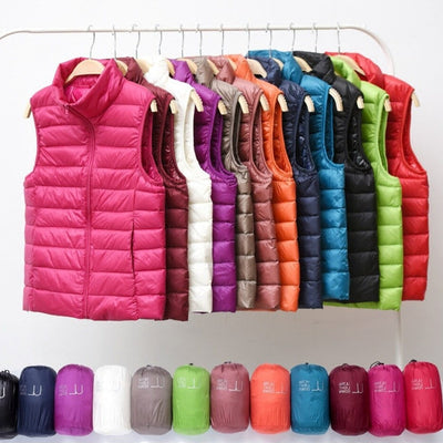 Velora – Ultralight White Duck Down Vest