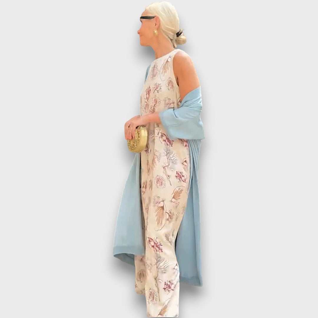 Elveria –  Maxi dress with cardigan