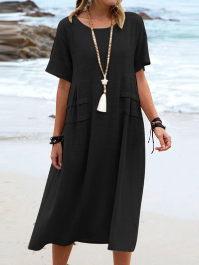 BELLA | LOOSE ROUND NECK DRESS