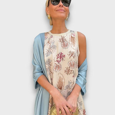 Elveria –  Maxi dress with cardigan